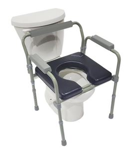 Padded Folding Stationary Commode